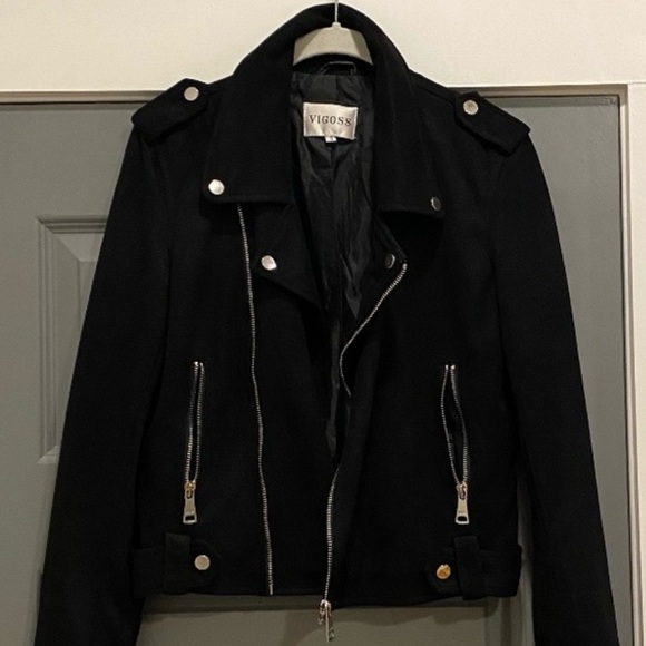VIGOSS black suede moto jacket. Size small. Excellent condition! Worn twice - Picture 5 of 7